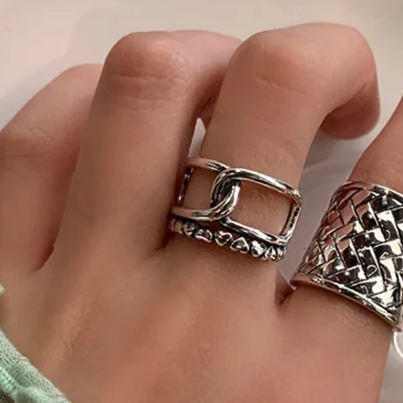 ⚡️Insta twisted hollow sterling silver open ring - Picture 3 of 4